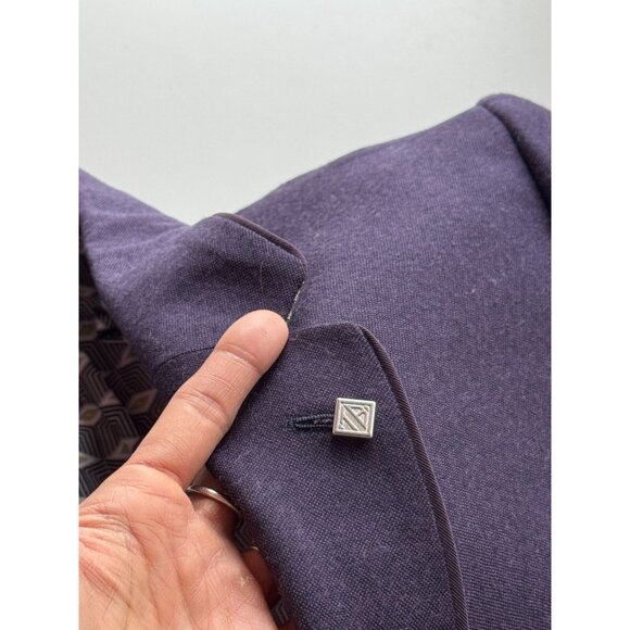 Men's TED BAKER Cezannj Purple 100% Wool Flannel Blazer Suit Jacket, 42L - Picture 5 of 16